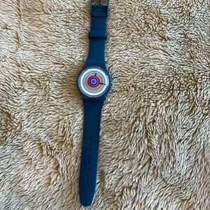 Swatch Vibrant Circle Dial with Blue Strap